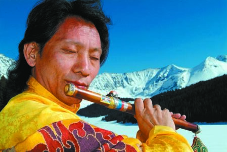 Tibetan flutist Nawang Khechog and slack key guitarist Jeff Petersen will perform at Iao Theater to fundraise and send ukulele to children in Bhutan